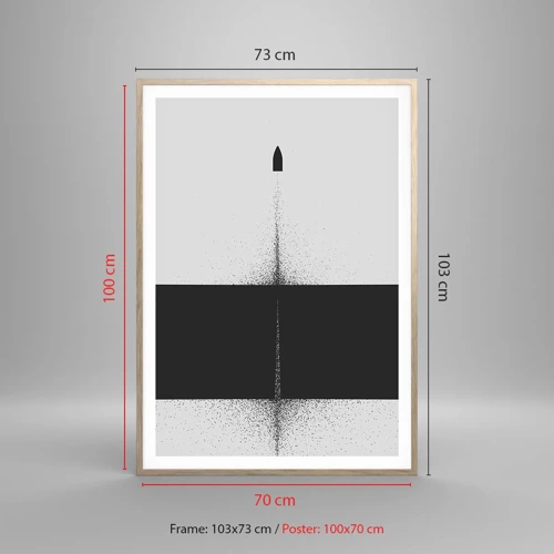 Een poster in een licht eiken lijst - Rechtstreeks naar het doel - 70x100 cm