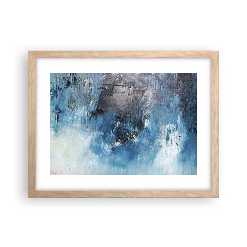 Een poster in een licht eiken lijst - Rhapsody in Blauw - 40x30 cm