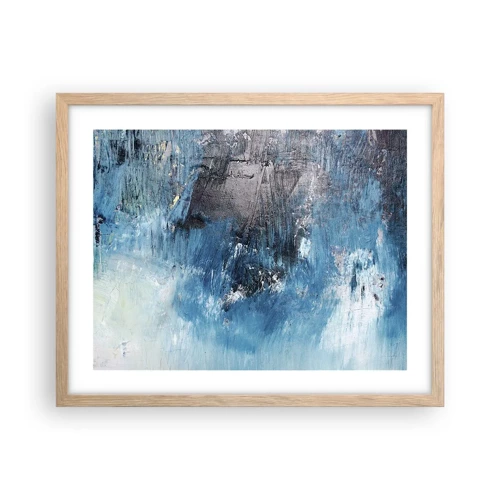 Een poster in een licht eiken lijst - Rhapsody in Blauw - 50x40 cm