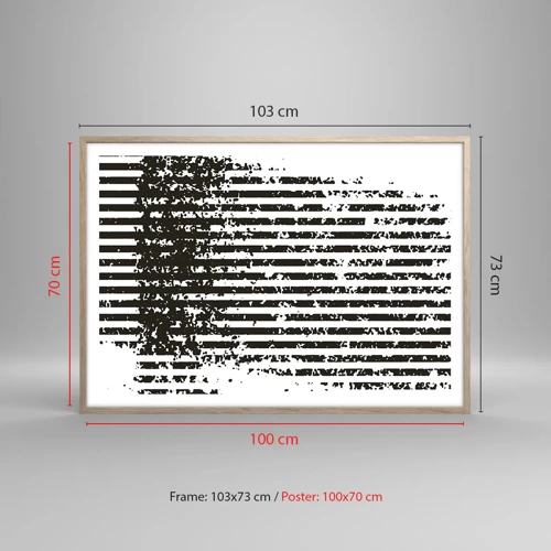 Een poster in een licht eiken lijst - Ritme en ruis - 100x70 cm