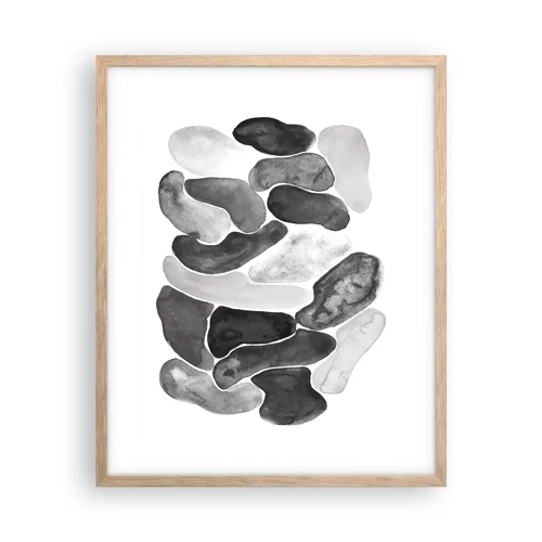 Een poster in een licht eiken lijst - Rotsachtige abstractie - 40x50 cm