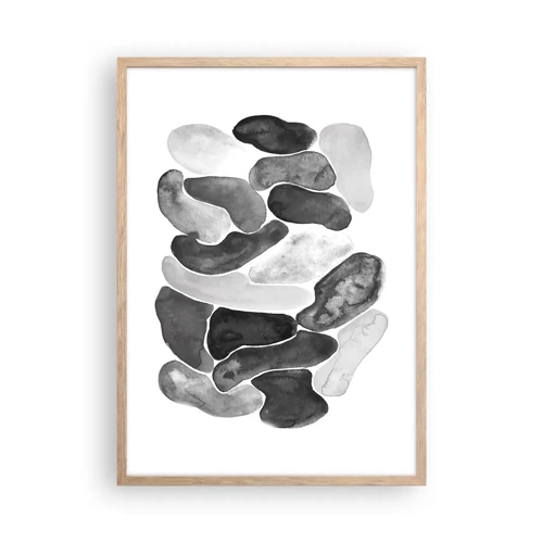 Een poster in een licht eiken lijst - Rotsachtige abstractie - 50x70 cm