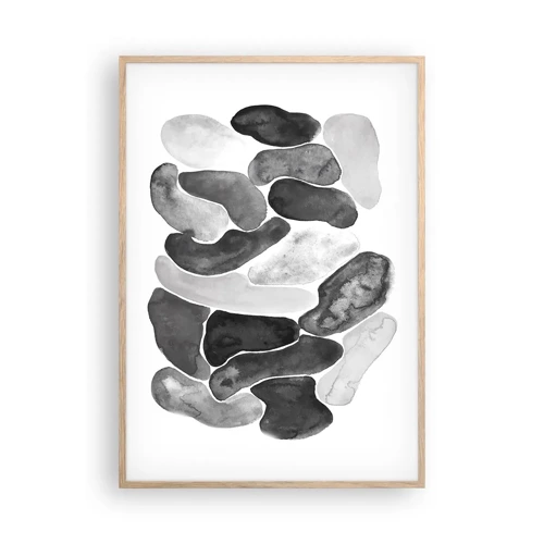 Een poster in een licht eiken lijst - Rotsachtige abstractie - 70x100 cm