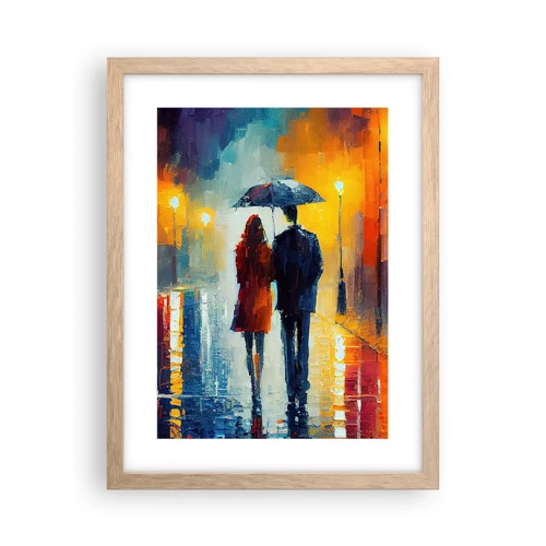 Een poster in een licht eiken lijst - Samen – een kleurrijke nacht - 30x40 cm