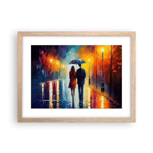 Een poster in een licht eiken lijst - Samen – een kleurrijke nacht - 40x30 cm