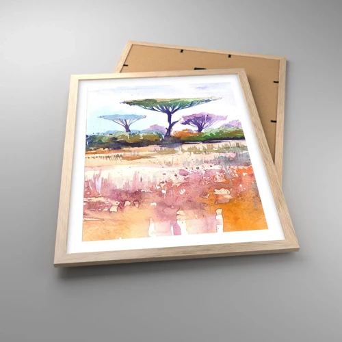 Een poster in een licht eiken lijst - Savanne kleuren - 40x50 cm
