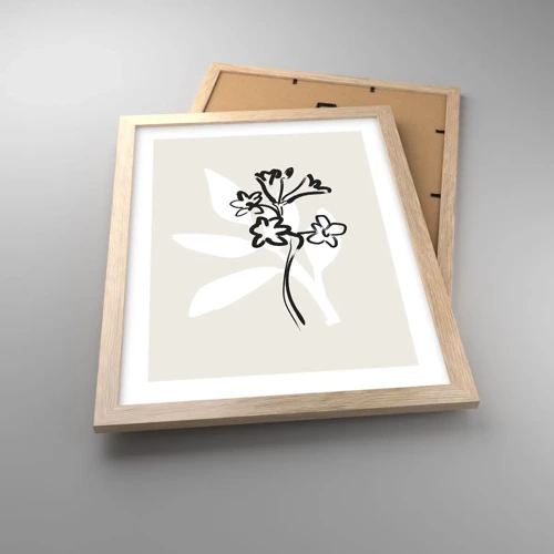 Een poster in een licht eiken lijst - Schets voor het herbarium - 30x40 cm