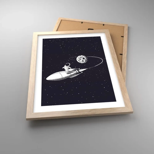 Een poster in een licht eiken lijst - Spacesurfer - 30x40 cm