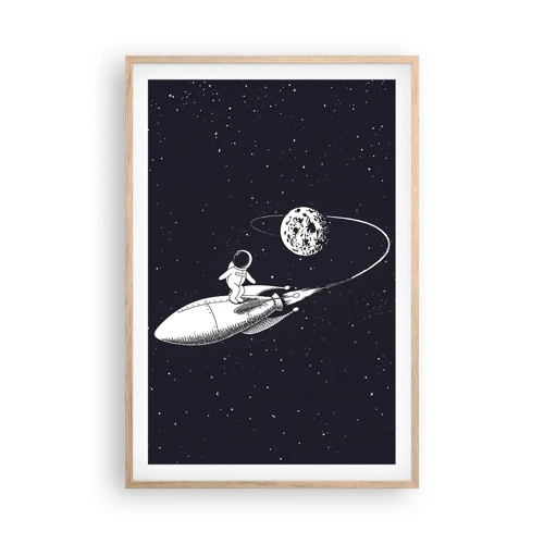 Een poster in een licht eiken lijst - Spacesurfer - 61x91 cm