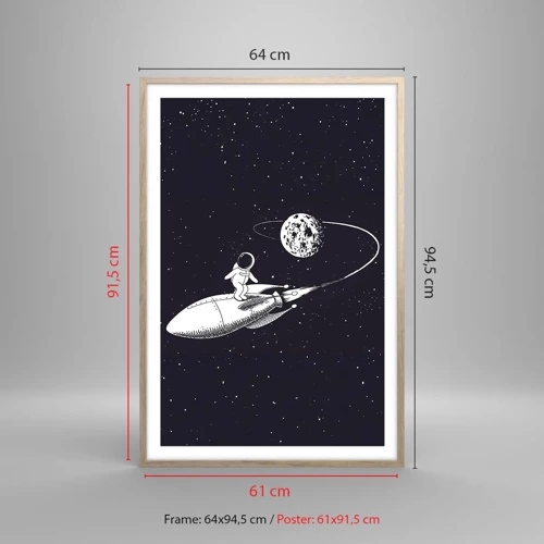 Een poster in een licht eiken lijst - Spacesurfer - 61x91 cm