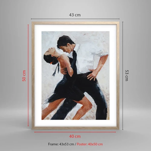 Een poster in een licht eiken lijst - Tango van mijn dromen - 40x50 cm