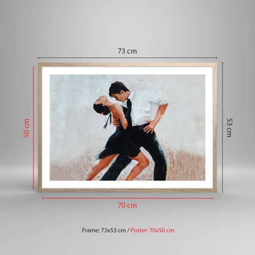 Een poster in een licht eiken lijst - Tango van mijn dromen - 70x50 cm