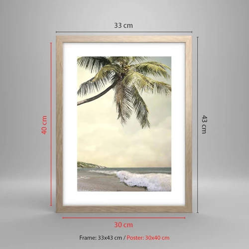 Een poster in een licht eiken lijst - Tropische droom - 30x40 cm