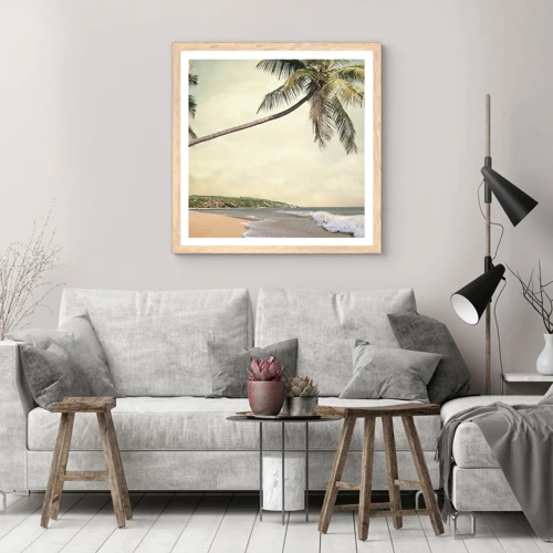 Een poster in een licht eiken lijst - Tropische droom - 60x60 cm