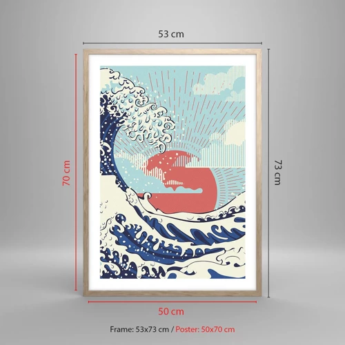 Een poster in een licht eiken lijst - Van Japanse inspiratie - 50x70 cm