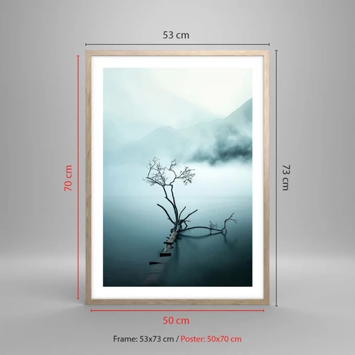 Een poster in een licht eiken lijst - Van water en mist - 50x70 cm