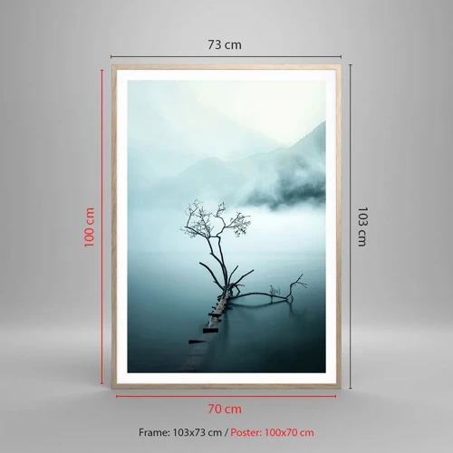 Een poster in een licht eiken lijst - Van water en mist - 70x100 cm