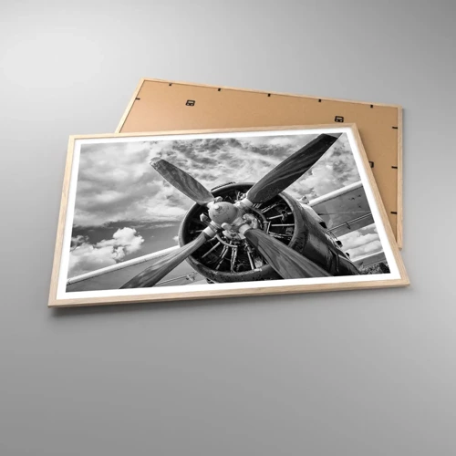 Een poster in een licht eiken lijst - Veroveraar van de lucht - 100x70 cm