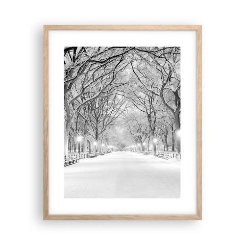 Een poster in een licht eiken lijst - Vier seizoenen - winter - 40x50 cm