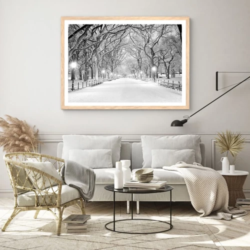 Een poster in een licht eiken lijst - Vier seizoenen - winter - 50x40 cm