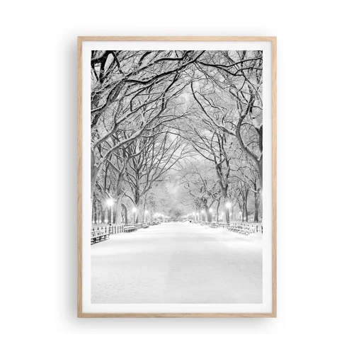 Een poster in een licht eiken lijst - Vier seizoenen - winter - 70x100 cm