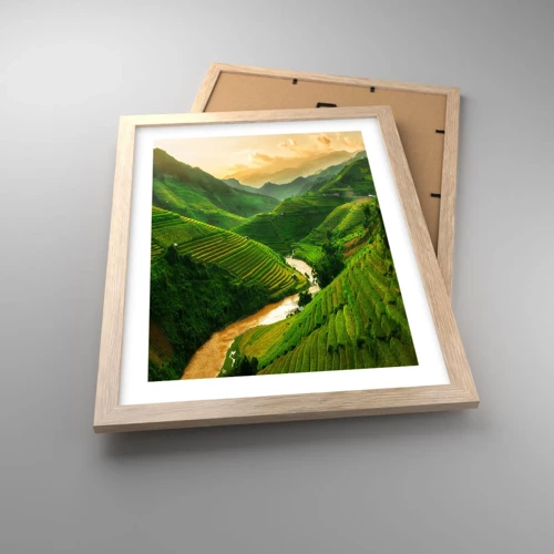 Een poster in een licht eiken lijst - Vietnamese vallei - 30x40 cm