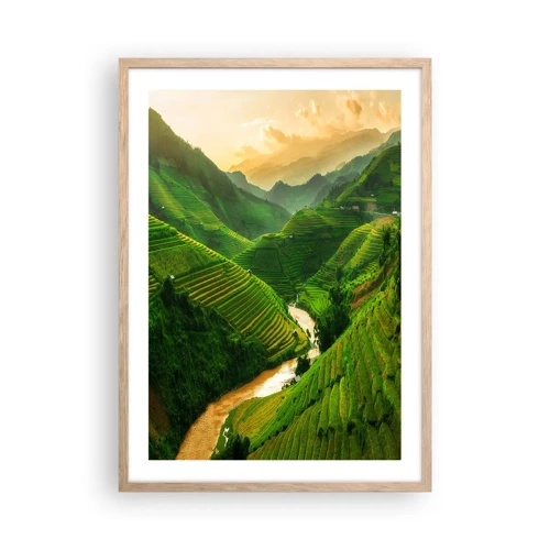 Een poster in een licht eiken lijst - Vietnamese vallei - 50x70 cm