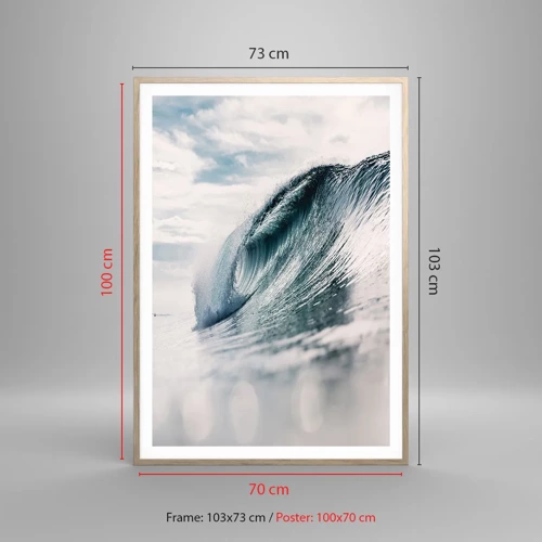 Een poster in een licht eiken lijst - Waterpiek - 70x100 cm