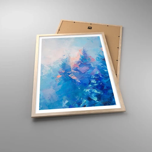 Een poster in een licht eiken lijst - Winter abstractie - 50x70 cm