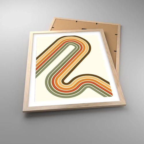 Een poster in een licht eiken lijst - Zigzag naar het doel - 40x50 cm