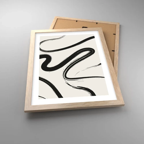 Een poster in een licht eiken lijst - Zwart-wit eigenzinnigheid - 30x40 cm