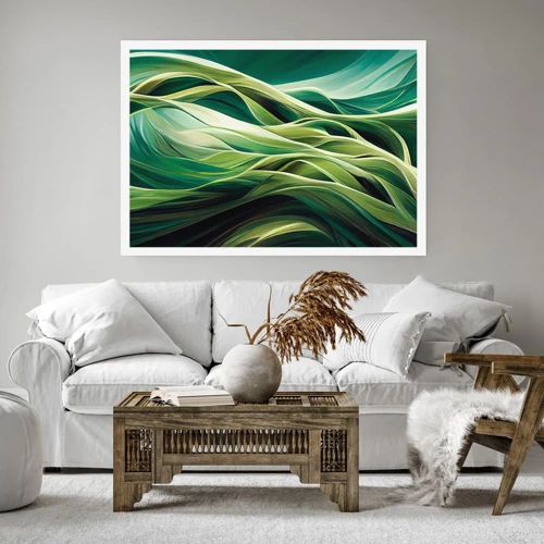 Poster - Abstract groen spel - 100x70 cm