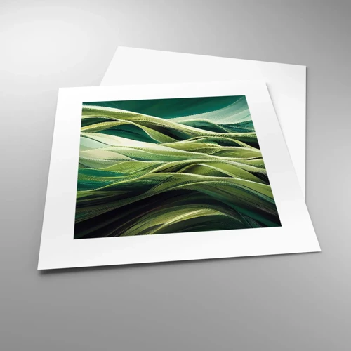 Poster - Abstract groen spel - 30x30 cm