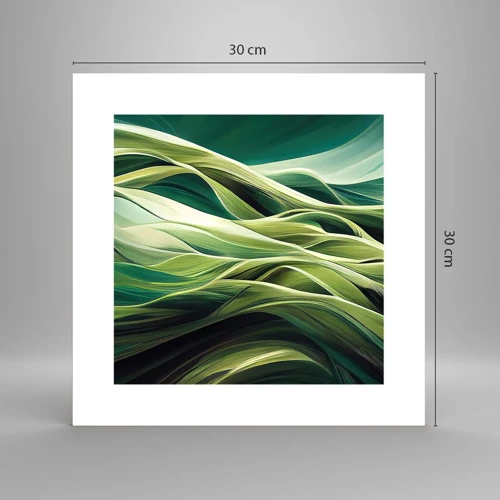 Poster - Abstract groen spel - 30x30 cm