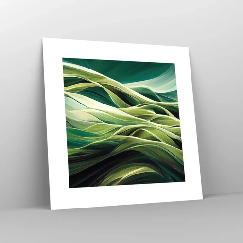 Poster - Abstract groen spel - 30x30 cm