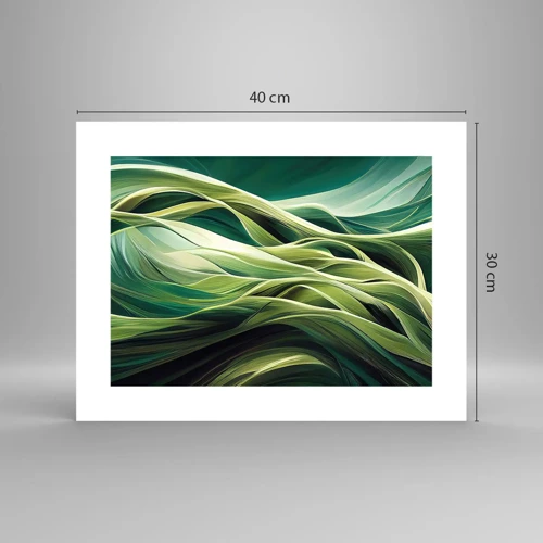 Poster - Abstract groen spel - 40x30 cm