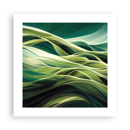 Poster - Abstract groen spel - 40x40 cm