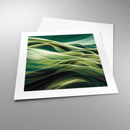 Poster - Abstract groen spel - 40x40 cm