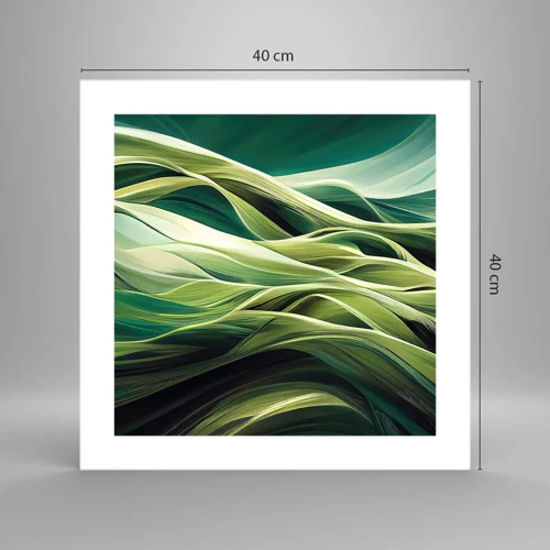 Poster - Abstract groen spel - 40x40 cm