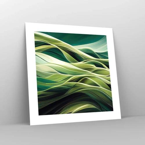 Poster - Abstract groen spel - 40x40 cm