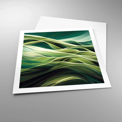 Poster - Abstract groen spel - 60x60 cm