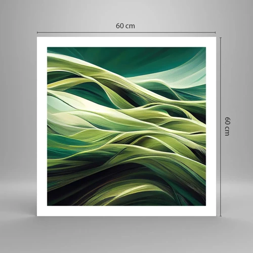 Poster - Abstract groen spel - 60x60 cm