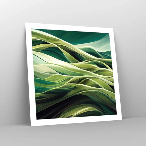 Poster - Abstract groen spel - 60x60 cm