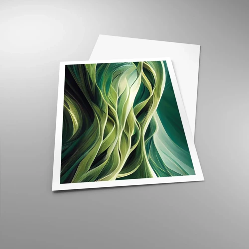 Poster - Abstract groen spel - 70x100 cm