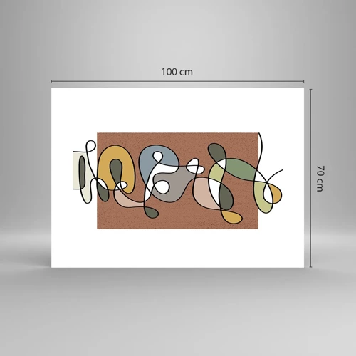 Poster - Abstractie die het glimlachen waard is - 100x70 cm