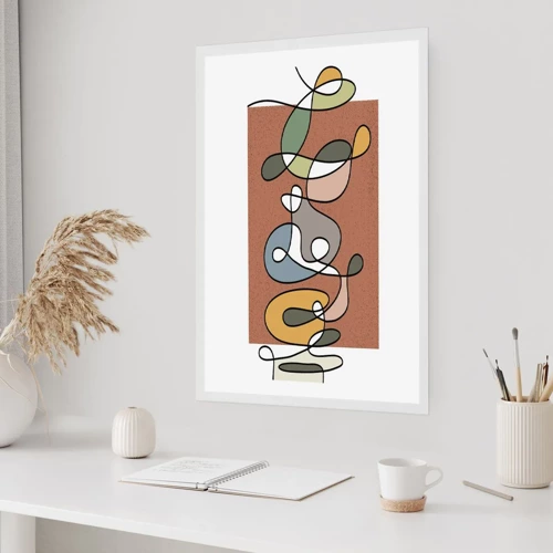 Poster - Abstractie die het glimlachen waard is - 30x40 cm