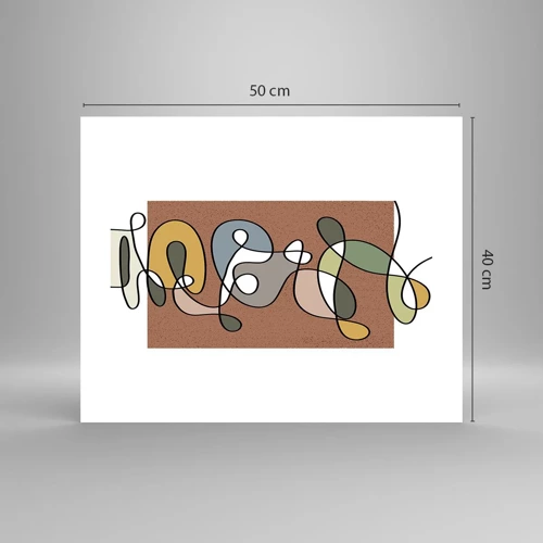 Poster - Abstractie die het glimlachen waard is - 50x40 cm