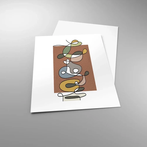 Poster - Abstractie die het glimlachen waard is - 50x70 cm