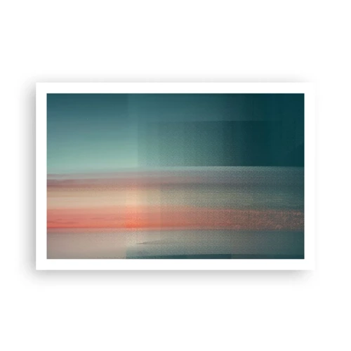 Poster - Abstractie: golven van licht - 91x61 cm