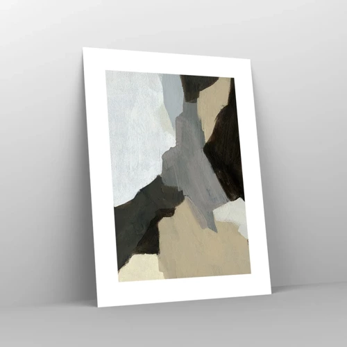 Poster - Abstractie: het kruispunt van grijs - 30x40 cm